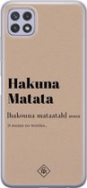 Samsung A22 5G hoesje siliconen - Hakuna matata | Samsung Galaxy A22 5G case | Bruin/beige | TPU backcover transparant