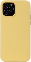 Effen kleur vloeibare siliconen schokbestendige beschermhoes voor iPhone 13 Pro (geel)