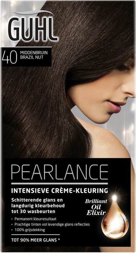 3x Guhl Pearlance Intensieve Crème-Haarkleuring 40 Middenbruin Brazil Nut 117 ml