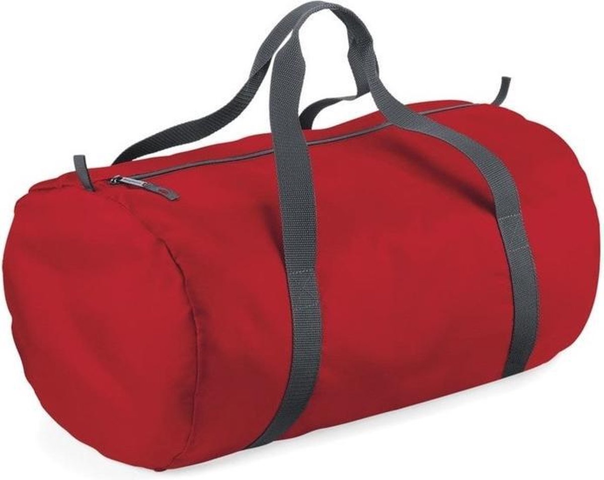3x stuks rode ronde polyester sporttas/weekendtas 32 liter - Reistas 50 ...