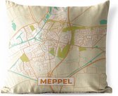 Sierkussen Buiten - Plattegrond - Meppel - Vintage - 60x60 cm - Weerbestendig - Stadskaart