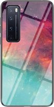 Voor Huawei nova 7 Pro 5G Sterrenhemelpatroon Gehard Glas + TPU Schokbestendig Beschermhoes (Kleurrijke Sterrenhemel)