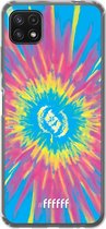 6F hoesje - geschikt voor Samsung Galaxy A22 5G -  Transparant TPU Case - Flower Tie Dye #ffffff