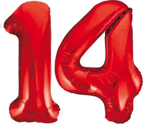 Rode cijfer ballonnen 14. | bol.com