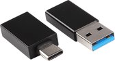 Q-Link adapters – type C–USB en USB–type C – zwart