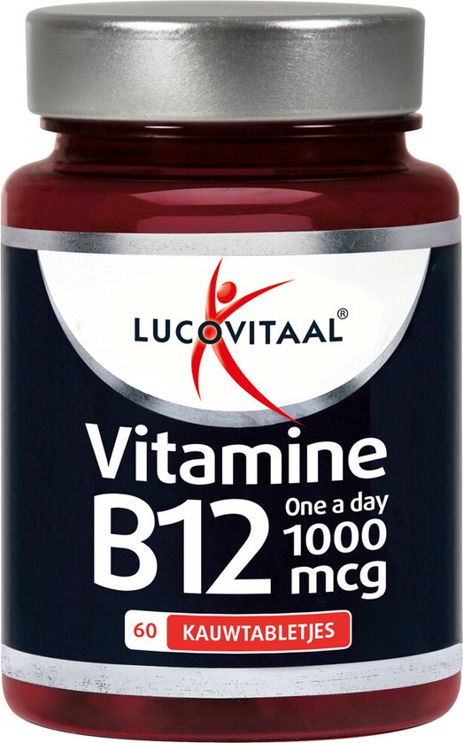 Lucovitaal Vitamine B12 1000 micogram Voedingssupplement - 60 kauwtabletten - Kersensmaak