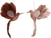 Decoris Vogel op clip 16x20cm roze (1 stuk) assorti
