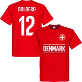 Denemarken Dolberg 12 Team T-Shirt - Rood - 4XL