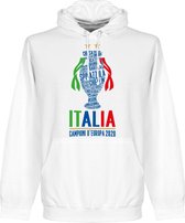 Italië Champions Of Europe 2021 Hoodie - Wit - L