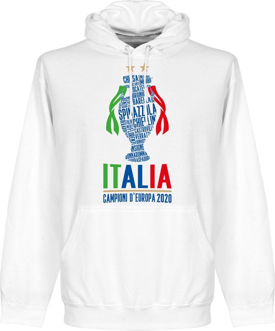 Italië Champions Of Europe 2021 Hoodie - Wit - L
