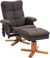 Nancy's Horn Lake Massagestoel - Relaxfauteuil - Loungestoel - Poef - Verwarmingsfunctie - Bruin/Grijs - Verstelbaar - Hout - Voetensteun