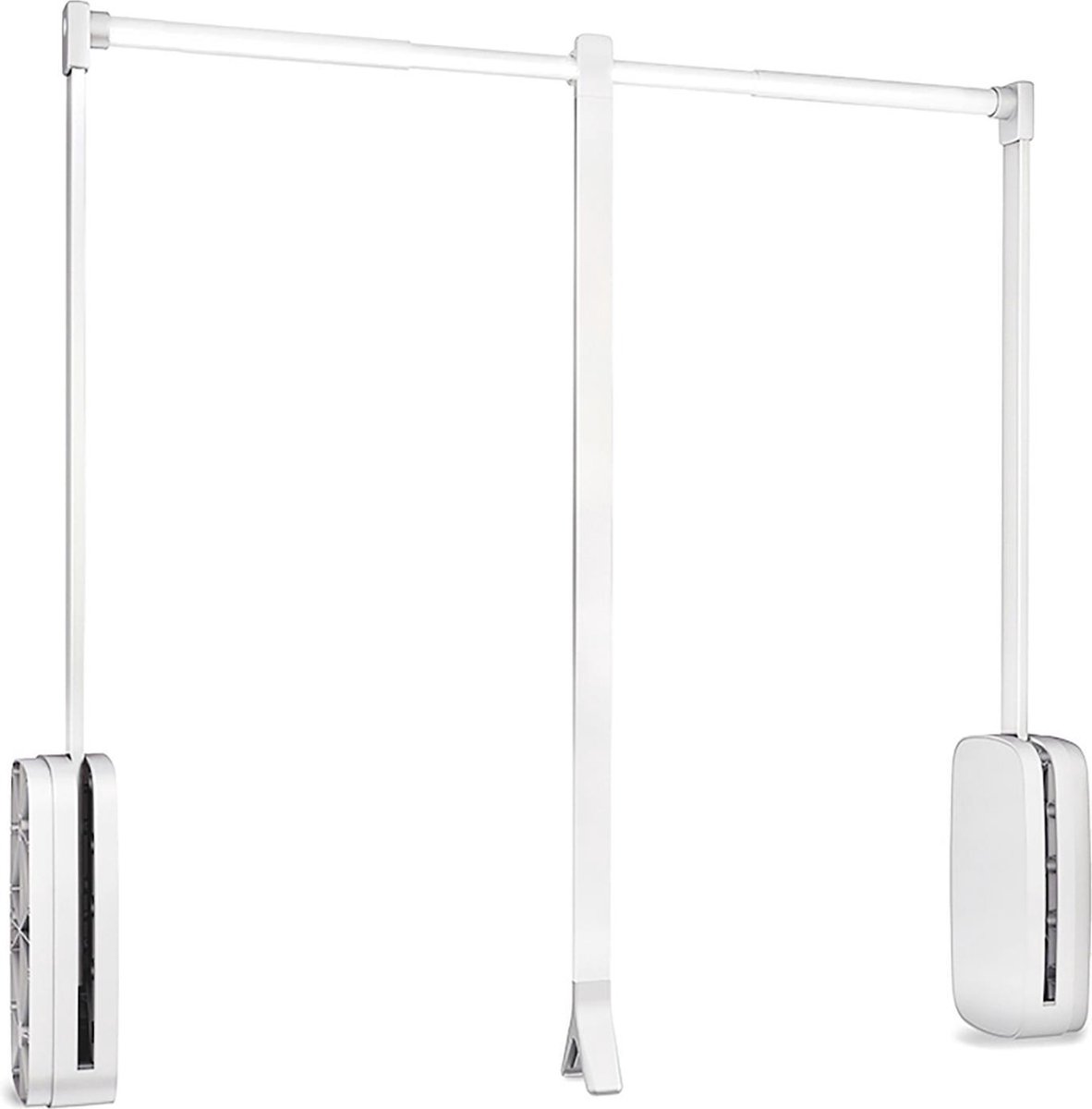 Emuca Opvouwbare garderobestang voor garderobekasten Sling, verstelbaar 830-1.150 mm, tot 12 kg, Staal, Wit