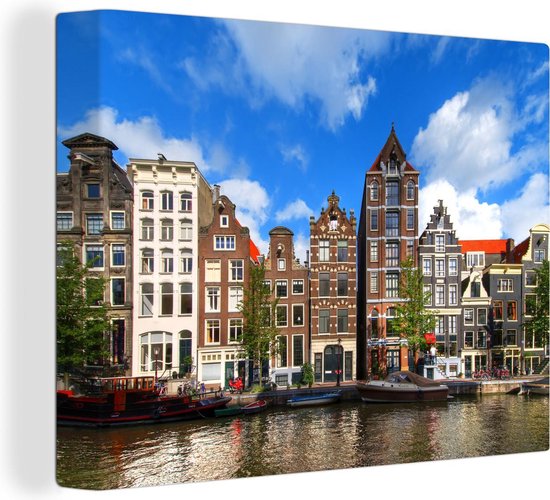 Herengracht à Amsterdam toile 30x20 cm - petit - impression photo sur toile peinture Décoration murale salon / chambre à coucher) / Villes Peintures Toile