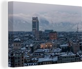 Canvas Schilderij Turijn - Bergen - Sneeuw - 60x40 cm - Wanddecoratie