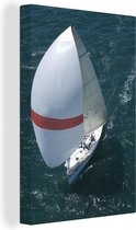 Canvas schilderij 120x180 cm - Wanddecoratie Zeilen - Boot - Oceaan - Muurdecoratie woonkamer - Slaapkamer decoratie - Kamer accessoires - Schilderijen