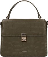 Inyati Elody Top Handle Bag dark olive croco matt