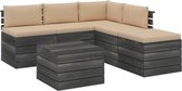 Medina 6-delige Loungeset met kussens pallet grenenhout