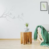 Muursticker Vogels Op Tak - Lichtgrijs - 60 x 45 cm - slaapkamer woonkamer dieren