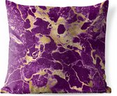 Coussin de jardin - Marbre - Or - Violet - Chic - 40x40 cm - Résistant aux intempéries