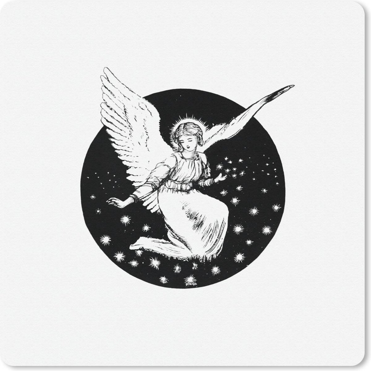 Muismat 20x20 cm - Mousepad Vintage - Engel - Religie - Muismatten