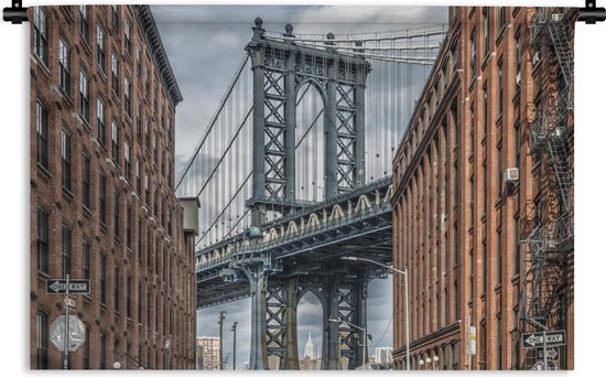 Wandkleed - Wanddoek - New York - Manhattan - Bridge - Dumbo - 180x120 cm - Wandtapijt