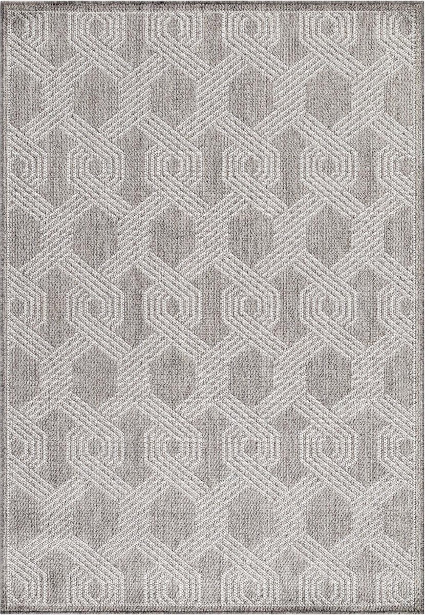 Buitenkleed met patronen Aruba - grijs 4904 - 160x230 cm