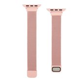 Kleine taille Dual Section Milan vervangende horlogeband voor Apple Watch Series 6 & SE & 5 & 4 40 mm / 3 & 2 & 1 38 mm (roze)