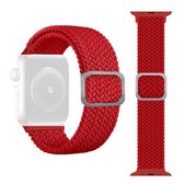 Gesp Gevlochten Elastische Band Horlogeband Voor Apple Watch Series 6 & SE & 5 & 4 44mm/3 & 2 & 1 42mm (Rood)