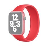 Voor Apple Watch Series 6 & SE & 5 & 4 44 mm / 3 & 2 & 1 42 mm Effen kleur elastische siliconen vervangende polsband horlogeband, maat: S 130 mm (rood)