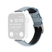 14mm slanke lederen band horlogeband voor Apple Watch Series 6 & SE & 5 & 4 44mm/3 & 2 & 1 42mm (lichtblauw)