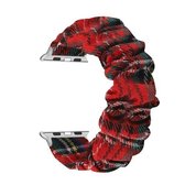 Geruite haarband voor Apple Watch Series 6 & SE & 5 & 4 44 mm / 3 & 2 & 1 42 mm (rood)