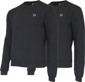 2 Pack Donnay - Fleece sweater ronde hals - Dean - Heren - Maat M - Black