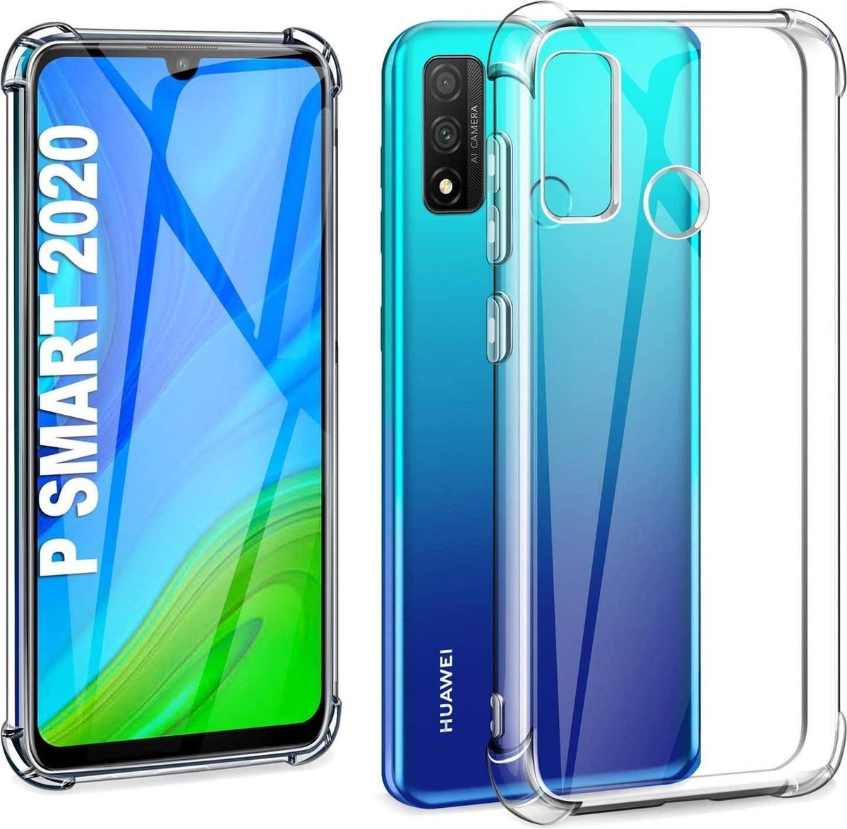 Shockproof Soft TPU hoesje Silicone Case Geschikt voor: Huawei P Smart S 2020