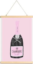 JUNIQE - Posterhanger Champagne -30x45 /Roze & Zwart