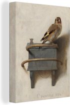 Canvas Schilderij Het puttertje - Oude Meester - Carel Fabritius - 30x40 cm - Wanddecoratie