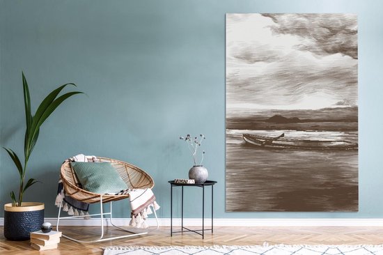 Tableau sur toile Bateau - Air - Water - 120x180 cm - Décoration murale XXL