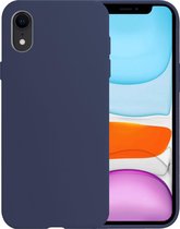 iPhone XR Hoesje Siliconen Case Cover - iPhone XR Hoesje Cover Hoes Siliconen - Donker Blauw