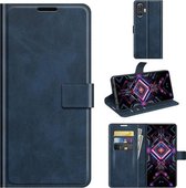 Voor Xiaomi Redmi K40 Gaming/Poco F3 GT Retro Kalf Patroon Gesp Horizontale Flip Lederen Case met Houder & Kaartsleuven & Portemonnee (Blauw)