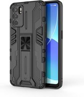 Voor OPPO Reno6 Pro 5G Supersonic PC + TPU Schokbestendige beschermhoes met houder (zwart)