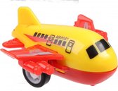 vliegtuig B-757 jongens 5 cm pull-back geel/rood