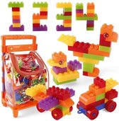 Buxibo 96 Speelblokken - Bouwblokken Speelgoed Inclusief Opbergkoffer - Constructiespeelgoed van Plastic