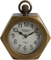 Non-branded Tafelklok Kendal 6 X 16,5 X 19 Cm Staal Goud