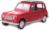 schaalmodel Renault 4 jongens 12 cm staal rood