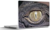 Laptop sticker - 11.6 inch - Oog - Krokodil - Bruin - 30x21cm - Laptopstickers - Laptop skin - Cover