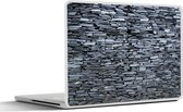 Laptop sticker - 14 inch - Grijze gekleurde stenen muur - 32x5x23x5cm - Laptopstickers - Laptop skin - Cover