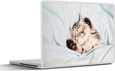 Laptop sticker - 11.6 inch - Slapende kitten op een kleed - 30x21cm - Laptopstickers - Laptop skin - Cover