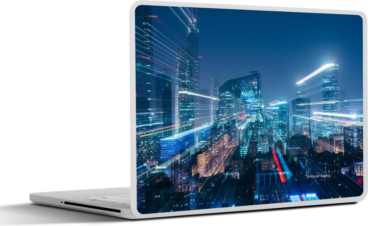 Afbeelding van product SleevesAndCases  Laptop sticker - 13.3 inch - Virtuele stad