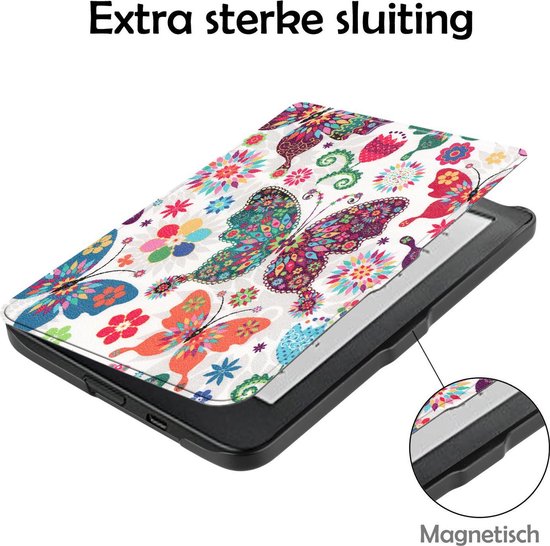 Hoesje Geschikt voor Kobo Clara HD Hoes Bescherm Hoesje Case Sleep Cover - Hoes Geschikt voor Kobo Clara HD Hoesje - Vlinders van Hoesje  — afbeelding 5