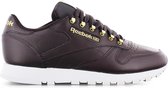 Reebok Classic Leather CL LTHR - Dames Sneakers Sportschoenen Vrijetijds Schoenen FW1258 (Midnight Shadow / Matte Gold / White) - Maat EU 37 UK 4