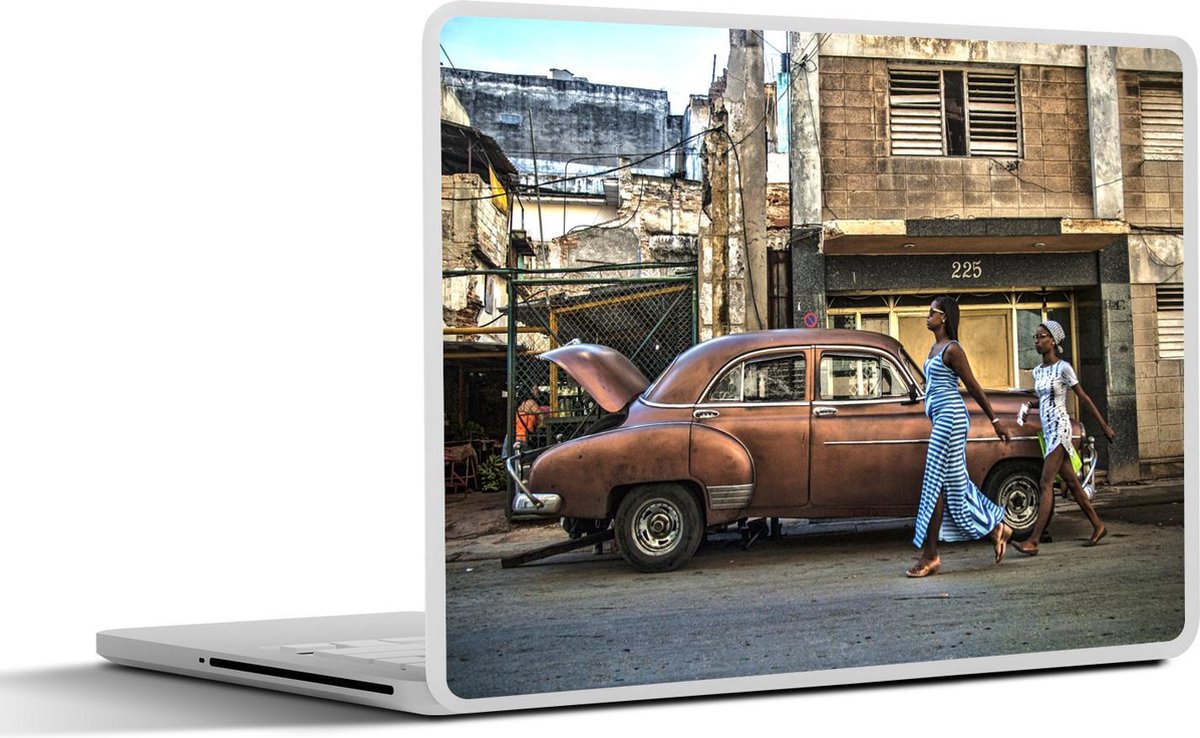 Afbeelding van product SleevesAndCases  Laptop sticker - 15.6 inch - Oldtimer - Cadillac - Oude auto - Klassieke auto in Cuba